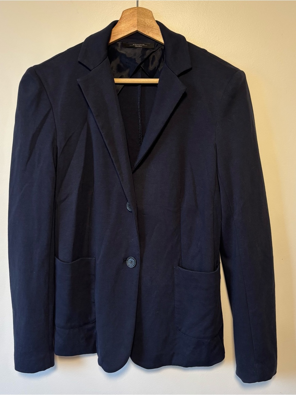 Weekend MaxMara Jersey Cotton Blazer in Navy
